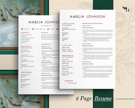 Minimalist Resume Template Google Docs, Google Docs Resume Template, CEO Resume Template, Cv ...