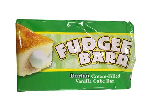 Fudgee Bar Durian Cream Filled Vanilla Cake Bar