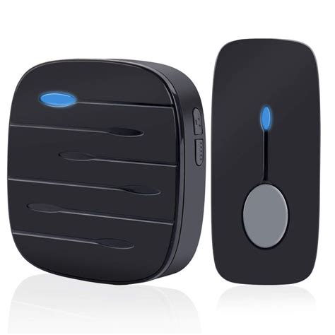 Wireless Doorbell Chime Kit Black with 4 Volume Level 52 Melodies ...