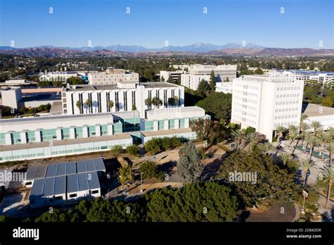 Aerial view above the California State University at Fullerton campus Stock Photo - Alamy