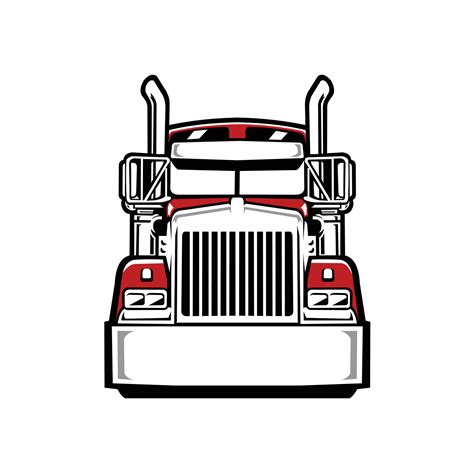 Premium Semi truck 18 wheeler freight big rig front view vector illustration isolated 11095037 ...