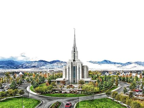 LDS Oquirrh Mountain Utah Temple 1 in color Photograph by David Zinkand - Fine Art America