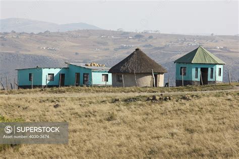 Typical rural homes, Wild Coast, Eastern Cape, South Africa - SuperStock