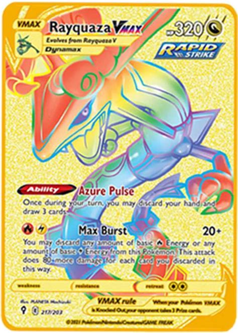 Gold Rayquaza Vmax Pokemon Card - PELAJARAN