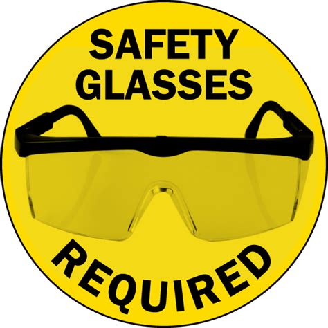 Safety Glasses Required Floor Sign - Save 10% Instantly