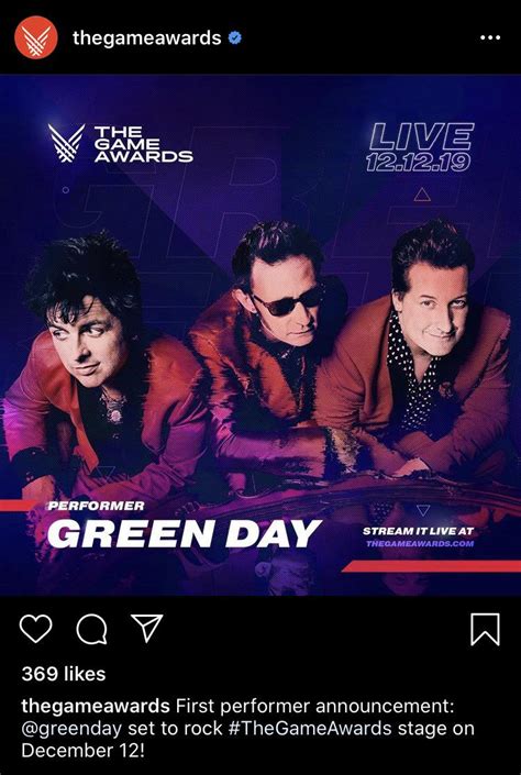 Green Day will perform at The Game Awards : r/greenday