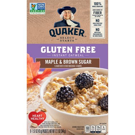 Quaker Instant Oatmeal, Gluten Free, Maple Brown Sugar, 8 Packets - Walmart.com - Walmart.com