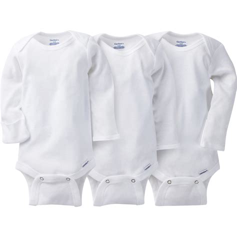 3-Pack Baby Neutral White Long Sleeve Organic Onesies® Bodysuits with – Gerber Childrenswear