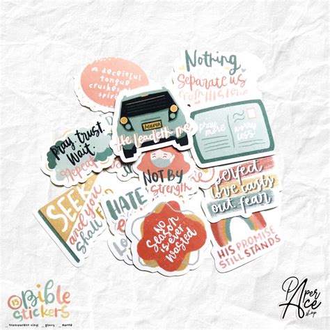 15 pcs. Bible Stickers for Journaling and Scrapbooking Faith Stickers | Shopee Philippines