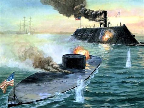 The first battle of Ironclad Warships, USS Monitor vs. CSS Virginia ...