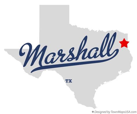 Map of Marshall, TX, Texas