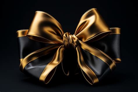 Premium AI Image | Gold and black bow for a gift