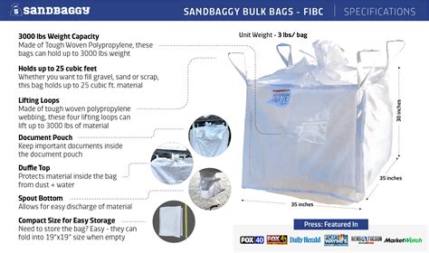 FIBC Bulk Bags Super Sack 3000 Lb Capacity, 35 X 35 X 30, 42% OFF