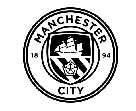 Manchester City Football Club Logo Symbol Black And White Design ...