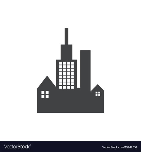 Building dark black logo Royalty Free Vector Image