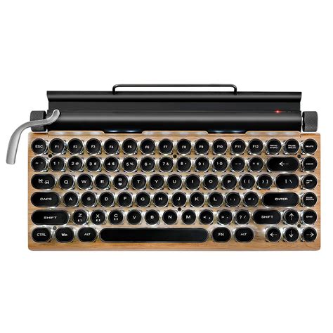 Seeyeah Mechanical Bluetooth Keyboard 83-Key Vintage Typewriter-Style Keyboard, Retro Typewriter ...