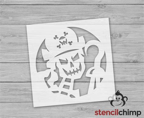 Cartoon Pirate Stencil, Pirate Pumpkin Carving Stencil, DIY Playful ...