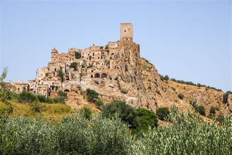 Craco the ghost town stock photo. Image of basilicata - 251891484