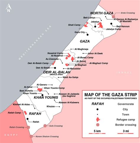 Detallado mapa de Franja de Gaza con ciudades | Franja de Gaza | Asia ...