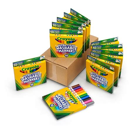 Buy Crayola Ultra Clean Washable Markers (12 Pack), Bulk Markers for ...