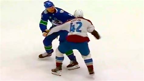 Nikita Zadorov Josh Manson Fight (FULL CLIP) Avalanche vs Canucks | NHL Highlights - YouTube