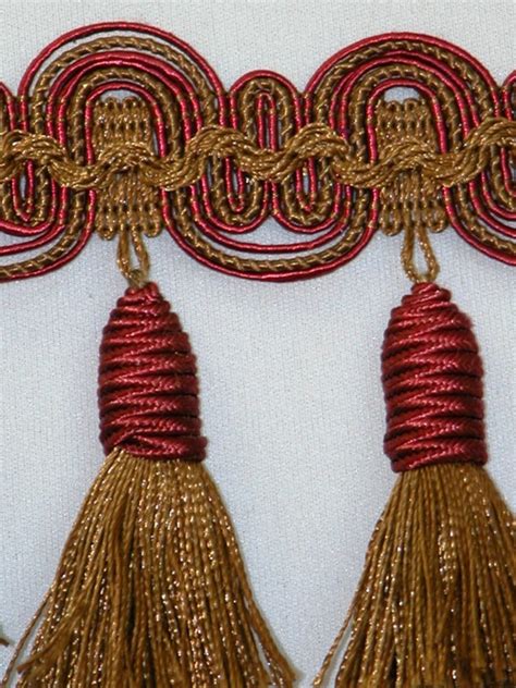 3 Designer Tassel Fringe Trim Burgundy Gold per Yard - Etsy