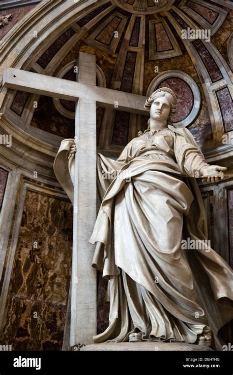 Statue of Jesus Christ with cross in a basilica, St. Peter's Stock ...