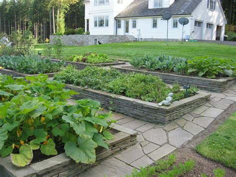 Raised Stone Garden Beds - Traditional - Landscape - Seattle - by Shepherd Stoneworks