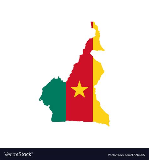 Cameroon map and flag Royalty Free Vector Image