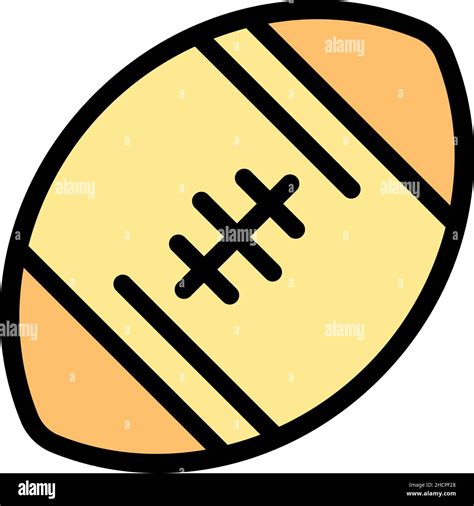 Rugby ball icon. Outline rugby ball vector icon color flat isolated Stock Vector Image & Art - Alamy