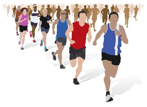 Group of Marathon Runners. stock vector. Illustration of copy - 21186363