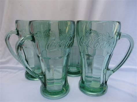 Coca Cola Verde Green Glasses With Handle By Libbey Glass