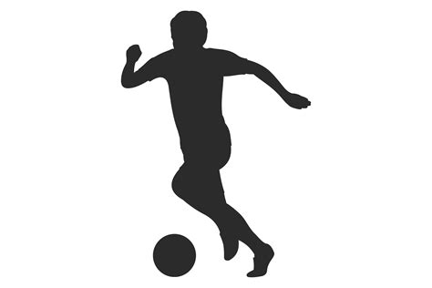 Soccer Player Silhouette with Football B Graphic by microvectorone ...