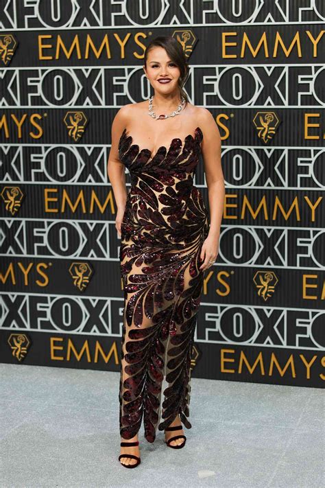 Selena Gomez Wore a Sheer, Oxblood Gown to the 2024 Emmys