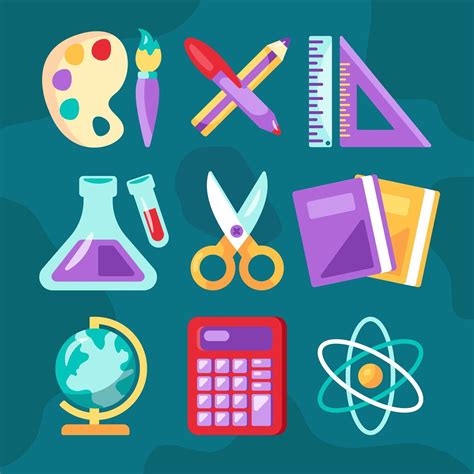 School Subjects Icons Set 2175498 Vector Art at Vecteezy