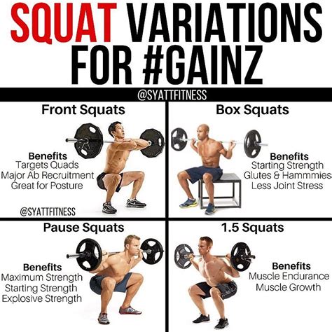 Jordan Syatt (@syattfitness) on Instagram: “SQUAT VARIATIONS FOR #GAINZ ...