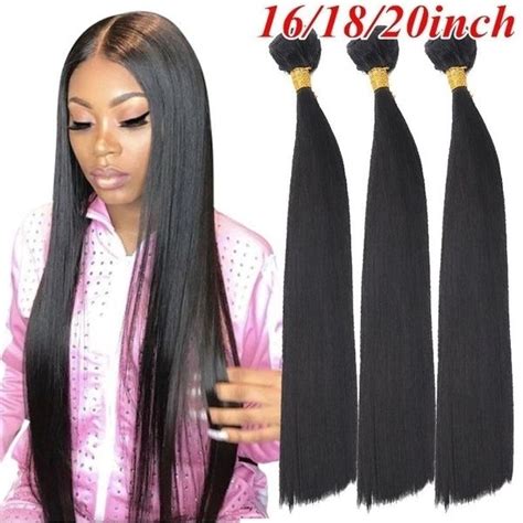 16/18/20 Inch Brazilian Straight Hair Weave Bundles Deals Double Drawn Raw Unprocessed Virgin ...