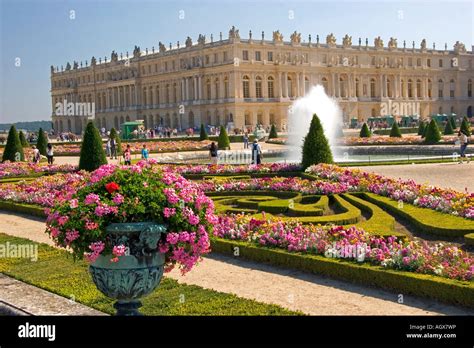 Formal gardens of The Palace of Versailles at Versailles in the ...