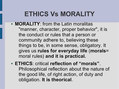 Ethics and morality