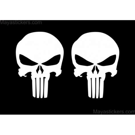 Punisher skull decal sticker in custom colors and sizes