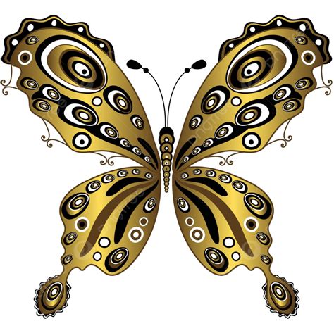 Gold Butterfly Golden Vivid Vector Photo, Golden, Vivid, Vector PNG and Vector with Transparent ...
