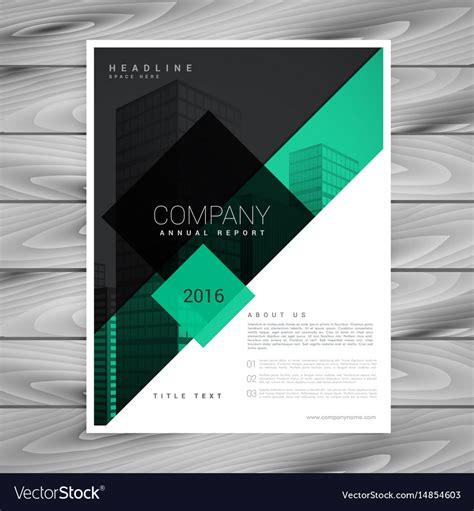 Awesome brochure design in green black colors Vector Image