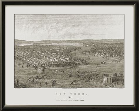 New York City NY 1850 Restored Map | Vintage City Maps