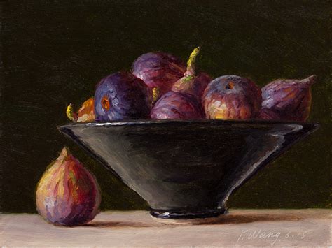 Wang Fine Art: figs in a bowl still life oil painting original fruit ...