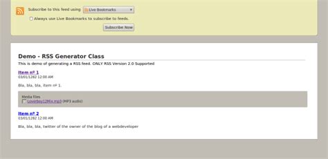 PHP RSS Feed Generator Class | The Blog of a Developer