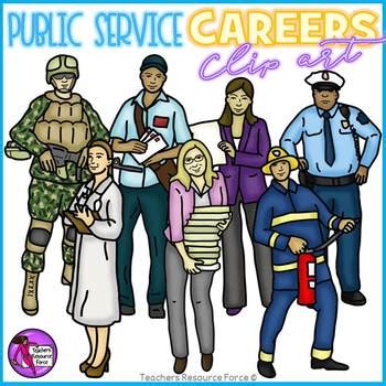 Diverse Public Service Careers realistic clip art by Teachers Resource Force