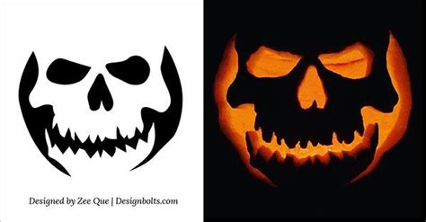 10 Free Halloween Scary & Cool Pumpkin Carving Stencils / Patterns ...