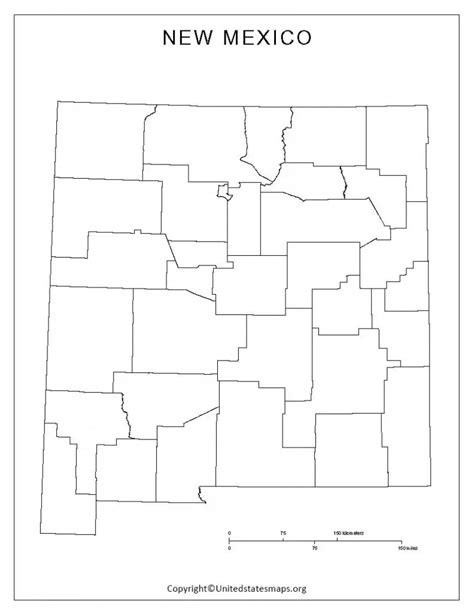 Blank New Mexico Map | Printable Map Of New Mexico in PDF