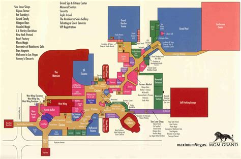 Map of the MGM Grand Las Vegas Layout