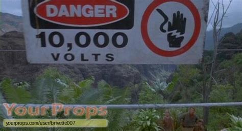 Jurassic Park Danger 10,000 Volts Fence Sign Replica replica movie prop